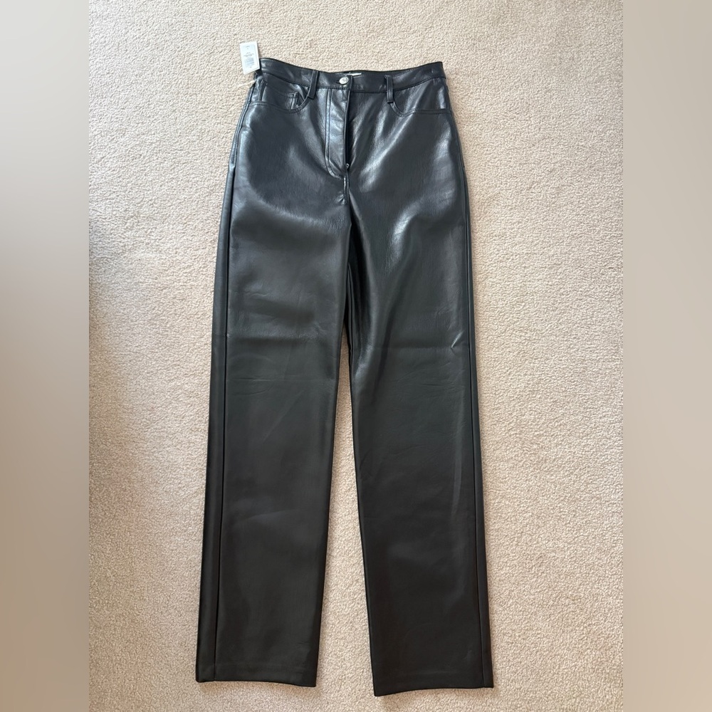 Aritzia Black Leather Pants